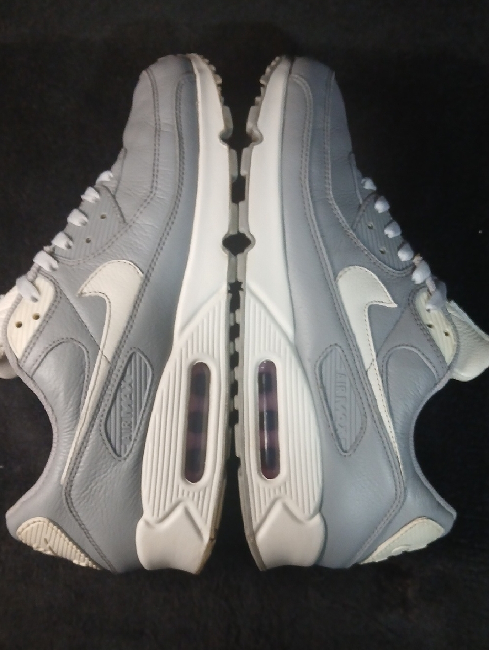 Nike Air Max '90   "WOLF GREY"   All Leather , Mens Size-12 - Picture 4 of 12